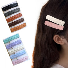 10 stuks grote gekleurde rechthoekige haarclips van 7,5 cm, met imitatieleer beklede vierkante metalen haarclips, haaraccessoires voor meisjes en