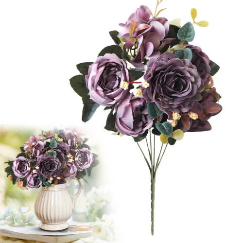 Artificial Peony Flowers Long Stem Silk Bouquet