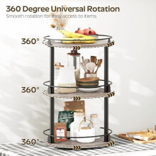 3-Tier Rotating Spice Rack Greige Black