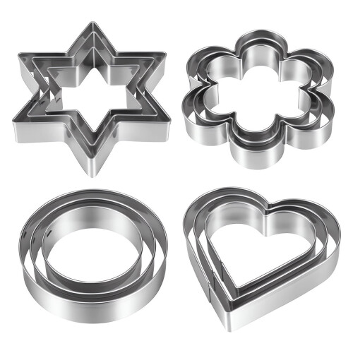 12-teiliges Ausstechformen-Set aus Edelstahl