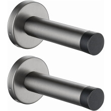 Stainless Steel Door Stopper 3.54" 2 Pack Grey