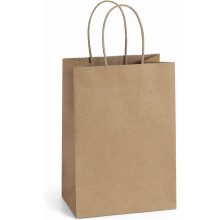 Sacs cadeaux avec poignées, en papier kraft, sacs en papier brun pour petites entreprises, vente au détail, marchandises, cadeaux de mariage et