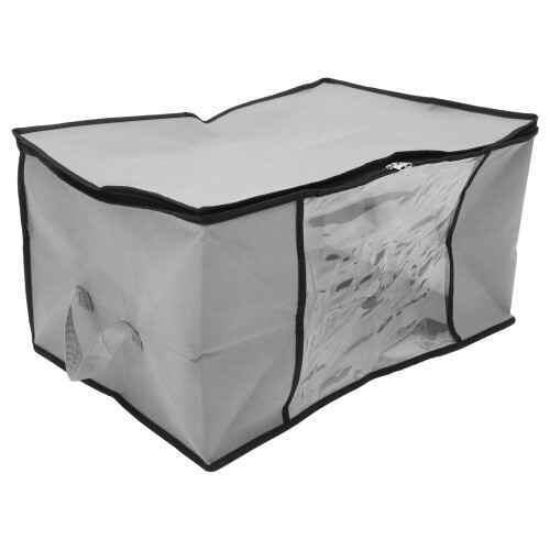Grey Non-Woven Wardrobe Storage Box 50x35x27cm