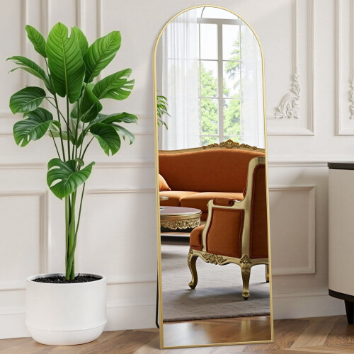 EDX arched full-length mirror 58" x 19" gold