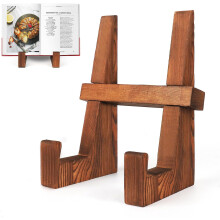 Support de livre de cuisine en bois brun rustique 22,4 cm