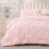 Baby Pink King Comforter Set Boho Pintuck 3-Piece 1