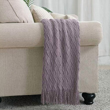 Dark Lavender Acrylic Throw Blanket 50 x 90 in