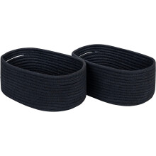 Black Woven Rectangular Storage Baskets 12x8x5" 2-Pack