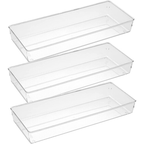 3 Pack PET Drawer Organizer Tray 15" x 6" x 2"