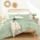 Set copripiumino matrimoniale verde oliva, 3 pezzi 5