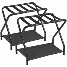 Porte-bagages pliable (lot de 2) - Support en métal noir