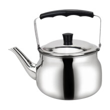 Bouilloire à induction en acier inoxydable, grande capacité (1 L), poignée isolante, finition miroir. Idéale pour faire bouillir de l'eau.