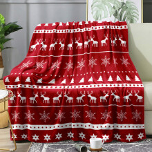 Couverture de Noël - Plaid imprimé de Noël pour canapé, plaid doux et moelleux pour les décorations de Noël et les fêtes, 99 x 150 cm