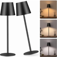 Lámpara de escritorio LED portátil, atenuación continua de 3 colores, recargable táctil, inalámbrica, funciona con pilas, para interiores y