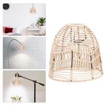 1 zestaw wiszących kloszy z rattanu khaki do żyrandoli i lamp ściennych w salonie