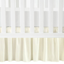 AUQ Crib Skirt Single Hue Design Bed Skirt Dust-Free Protection Dust Ruffle Milk White