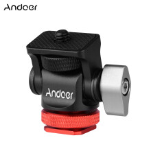 Adattatore per slitta a caldo in lega con vite da 1/4" – Compatibile con fotocamere DSLR e mirrorless.