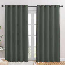Rideaux occultants thermiques à œillets, coloris Dark Mallard, 2 panneaux (178 x 213 cm), compatibles avec les tringles standard