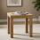 Square Oak Side Table Small Coffee Table Bedside End Table Living Room 35cm 6