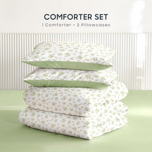 Set copripiumino floreale singolo/singolo extra-lungo da 3 pezzi 1