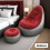 Inflatable Sofa Set with Ottoman – Burgundy & Grey 5