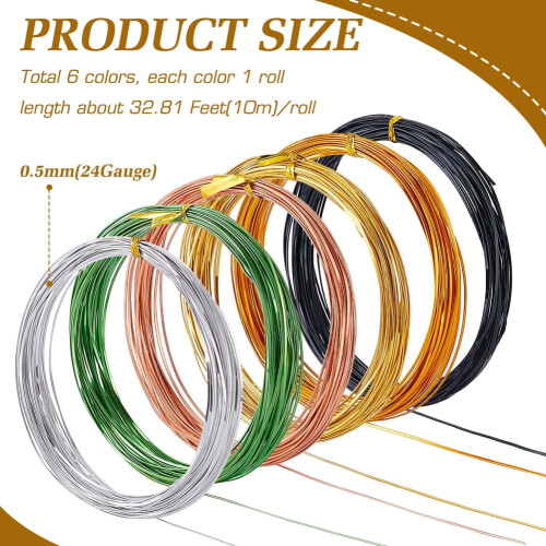 196Ft6Colors Επίπεδο Σύρμα Αλουμινίου0.5x1mm Πολύχρωμο Σύρμα Σμάλτου Cloisonne για Κατασκευή 1
