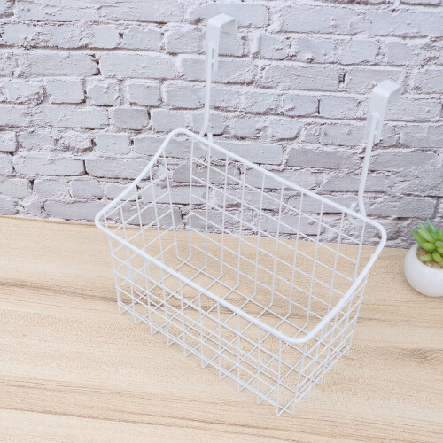 White Over-Door Metal Storage Basket 1
