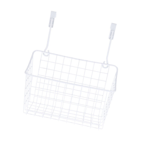 White Over-Door Metal Storage Basket 2