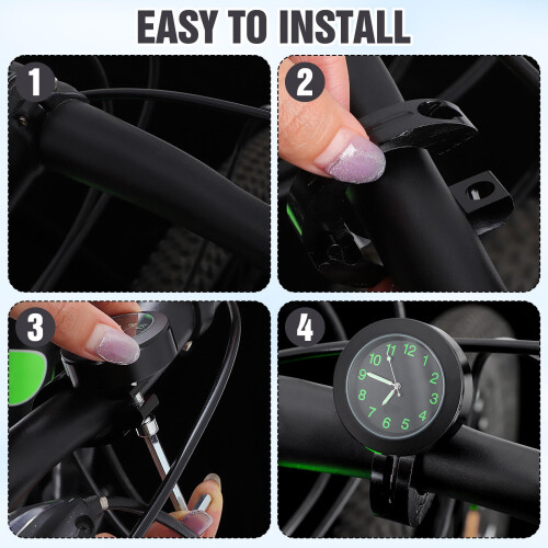 1Pack Bike Clock Handlebar Simple Design Waterproof for Motorcyclists 1