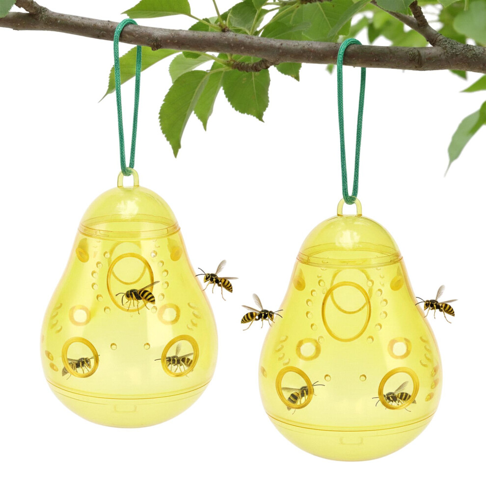 Geezy Set Of 2 Wasp Traps Outdoor Repellent Fruit Fly Jacket Hornet Catcher Yellow