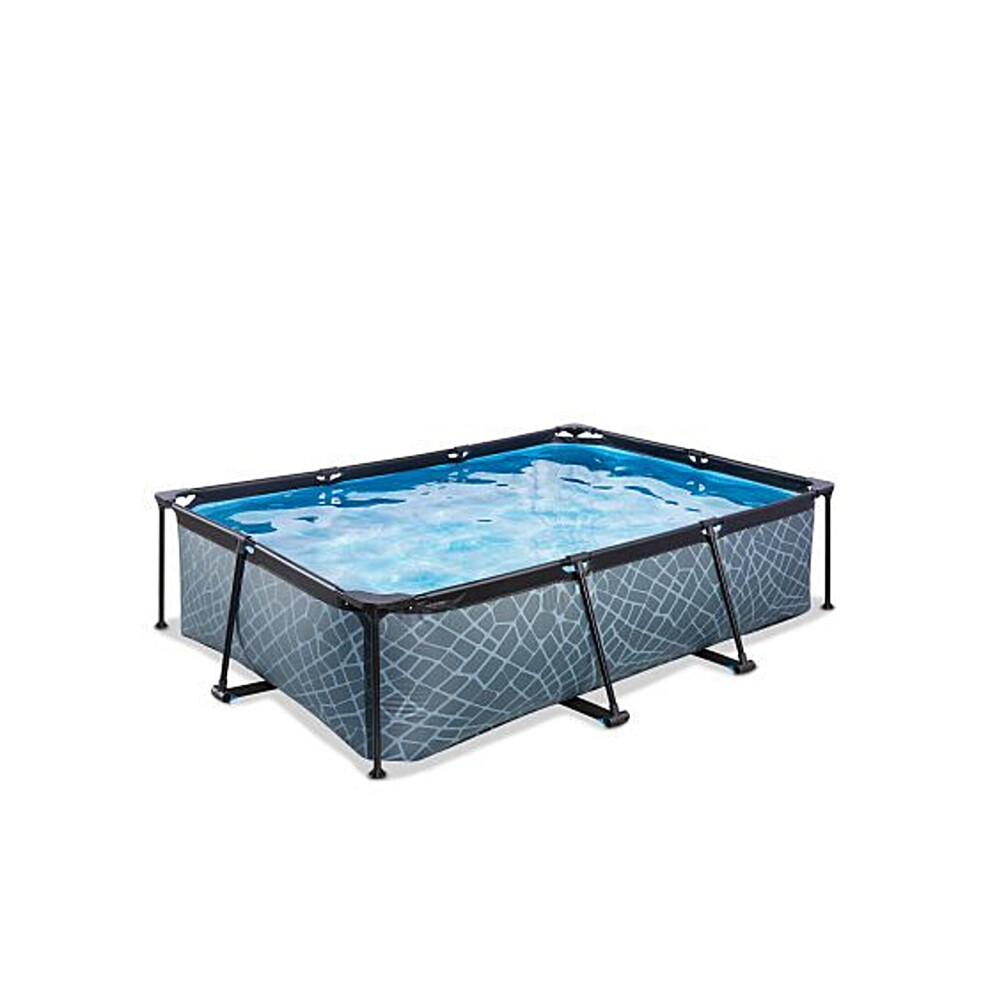 Exit Toys Exit Stone Pool 7Ft X 5Ft X 25.6In With Filter Pump – Grey