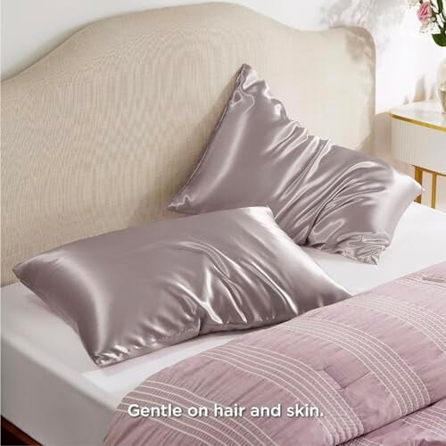 Satijnen kussensloop met ritssluiting, 2 stuks, Kingsize, 20x36 inch 1