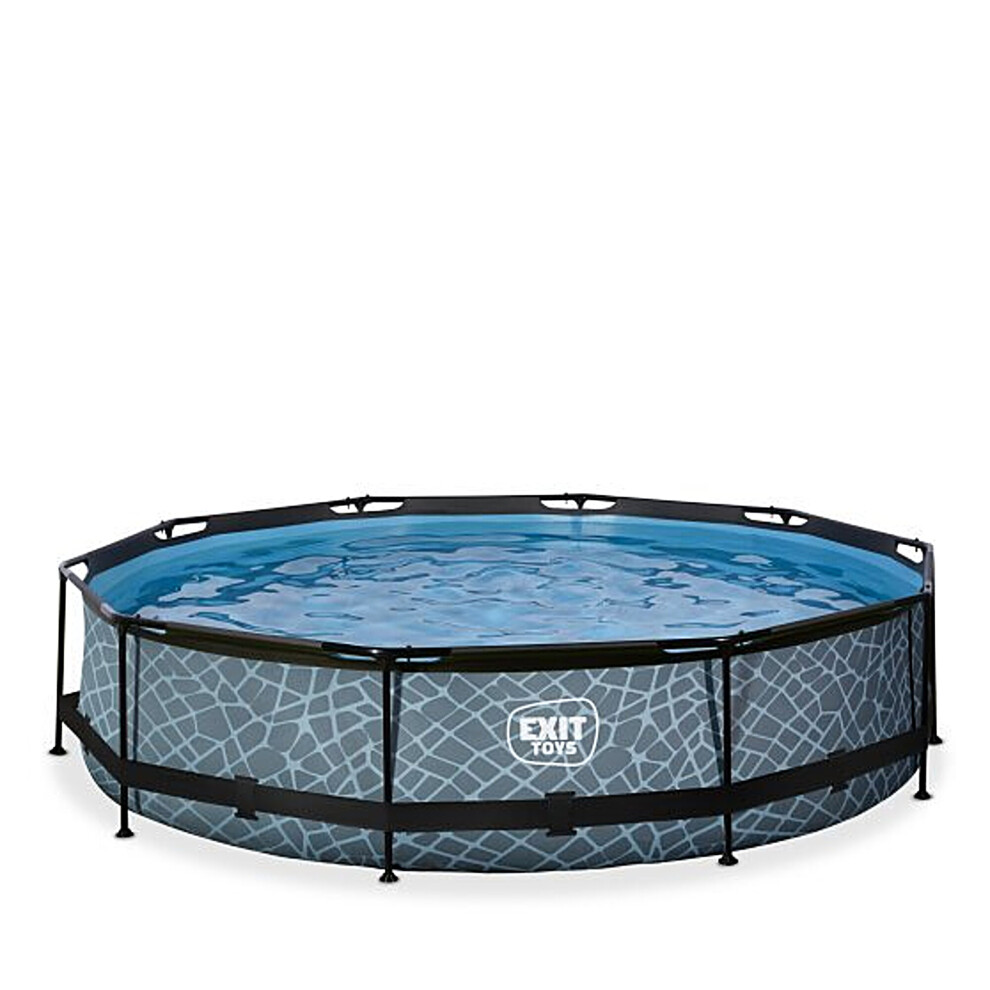 Exit Toys Exit Stone Pool 12Ft X 30In With Filter Pump – Grey