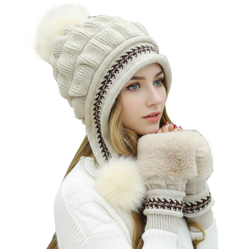 Knitted Trapper Hat with Bobble – Windproof Winter Hat 1
