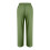 Calça feminina de corte reto em algodão e linho com cintura elástica verde 4