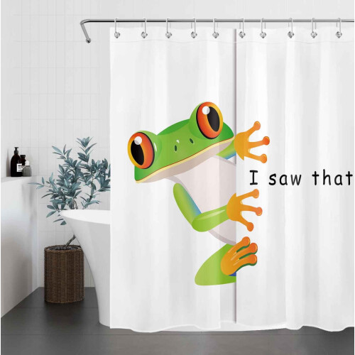 Funny Frog Shower Curtain, Polyester, 60 x 72 in 1