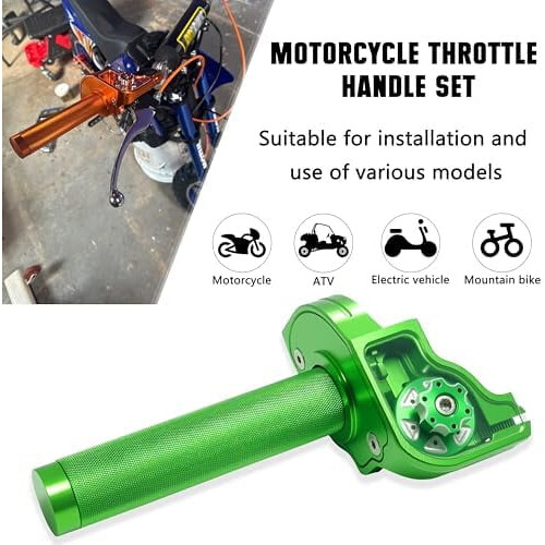 CNC Aluminum Throttle Grip 7/8 inch with Cable 2
