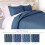 Ultrasonic Twin Quilt Bedding Set Navy Blue Geometric 3