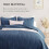 Ultrasonic Twin Quilt Bedding Set Navy Blue Geometric 4