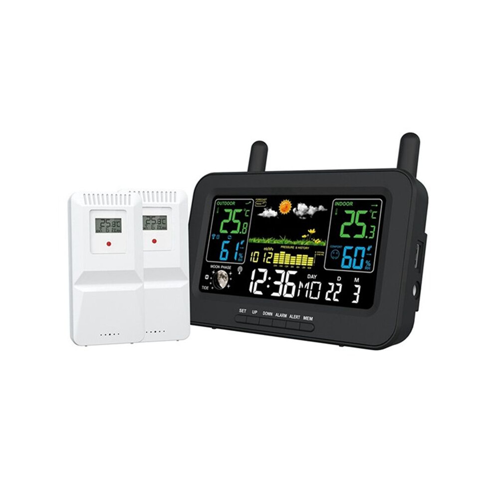 Multi-Function Color Screen Digital Weather Station Weather Station Radio Clock With Wireless Outdoor Sensor (Uk) Black 6031577606450