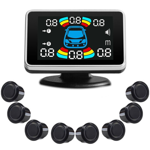 8 Parking Sensor Parktronic Automobile Reversing  Electronics Rear Auto Detector Backing Assistance Kit Buzzer A 1