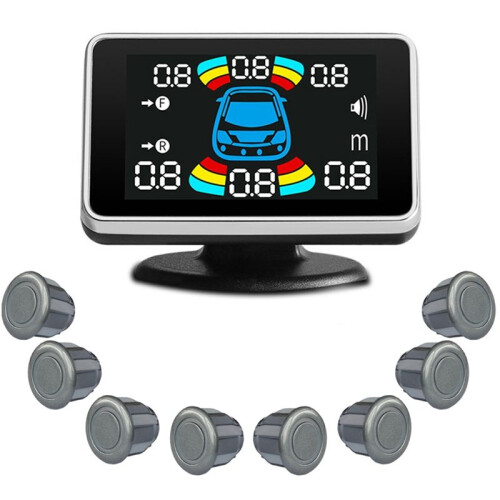 8 Parking Sensor Parktronic Automobile Reversing  Electronics Rear Auto Detector Backing Assistance Kit Buzzer C 1