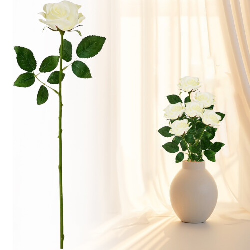 Steli di rose artificiali da 17,6 pollici in seta realistica 1