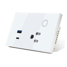 WiFi Tuya 15A Wall Socket USB TYPE-C Plug Outlet Power for Alexa for Home Life White EU Plug