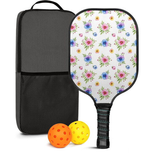 Σετ κουπιών Pickleball με λουλούδια από fiberglass, 2 τεμάχια με μπάλες