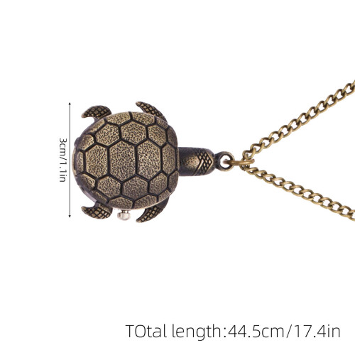 2Stk Retro Quartz Taschenuhr Mit Schildkrötenmuster 1