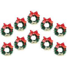 Mini Coroas de Natal Artesanais em Plástico Verde (10 unidades)