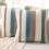 Boho Pudebetræk 18x18, Sæt med 2, Stribede Chenille Pudebetræk, Neutral Accent til Sofa/Sofa/Seng – Blå 1