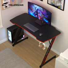 47" Gaming Desk with Headphone Hook, Z-Shaped Steel Legs, Black & Red – Compatible with PC Setups