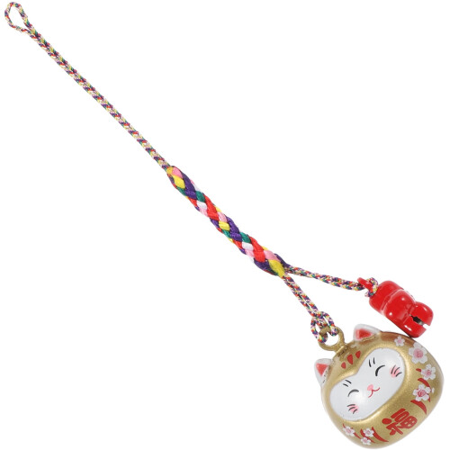 Κεραμικό μπρελόκ με χρυσό Maneki Neko Lucky Cat για σακίδιο πλάτης, κλειδιά - 1 σετ αξεσουάρ